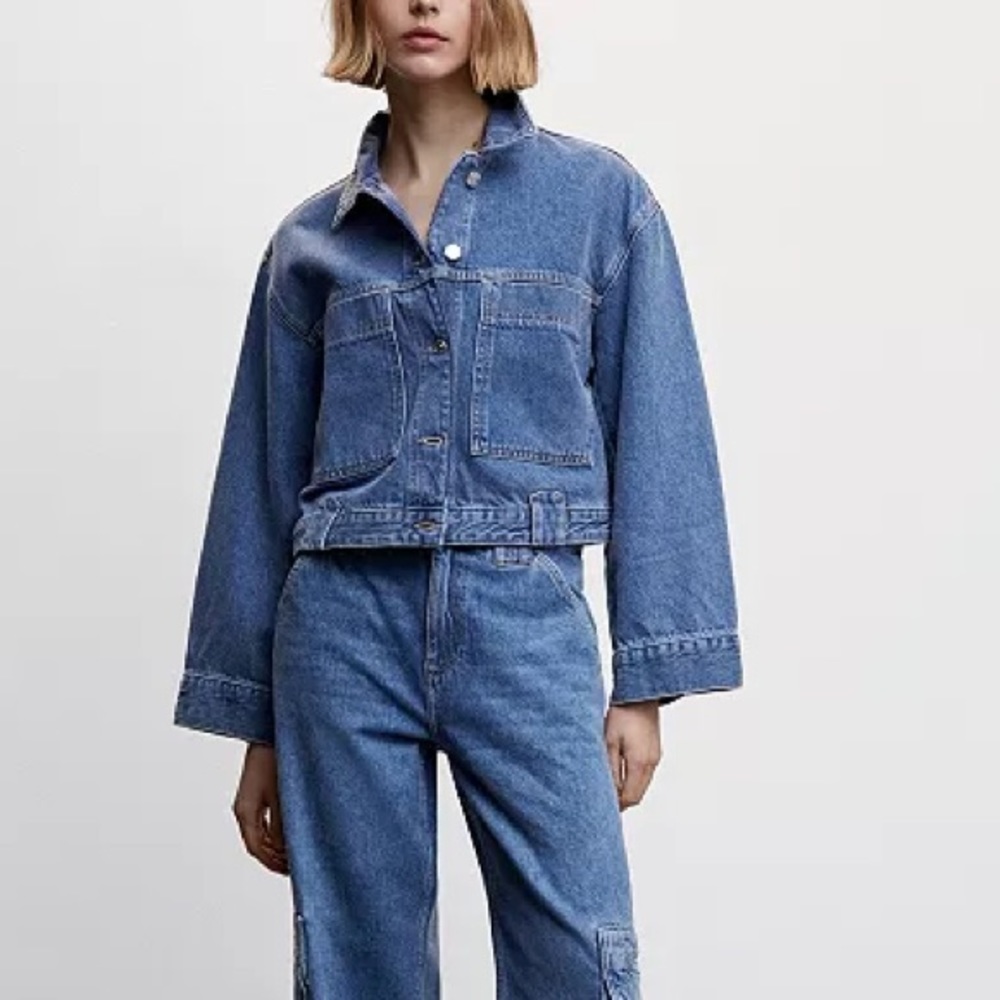 MANGO Women's Pocketed Denim Jacket